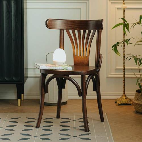 物应56号餐椅法式简约家用书桌椅日式北欧复古靠背实木网红椅ton