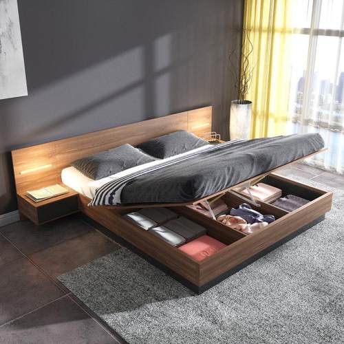 日式榻榻米床现代简约小户型双人床北欧高箱储物床主卧室收纳大床