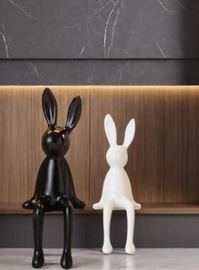 电视柜装饰摆饰意式极简高级兔子坐姿客厅玄关壁龛软装高级感饰品