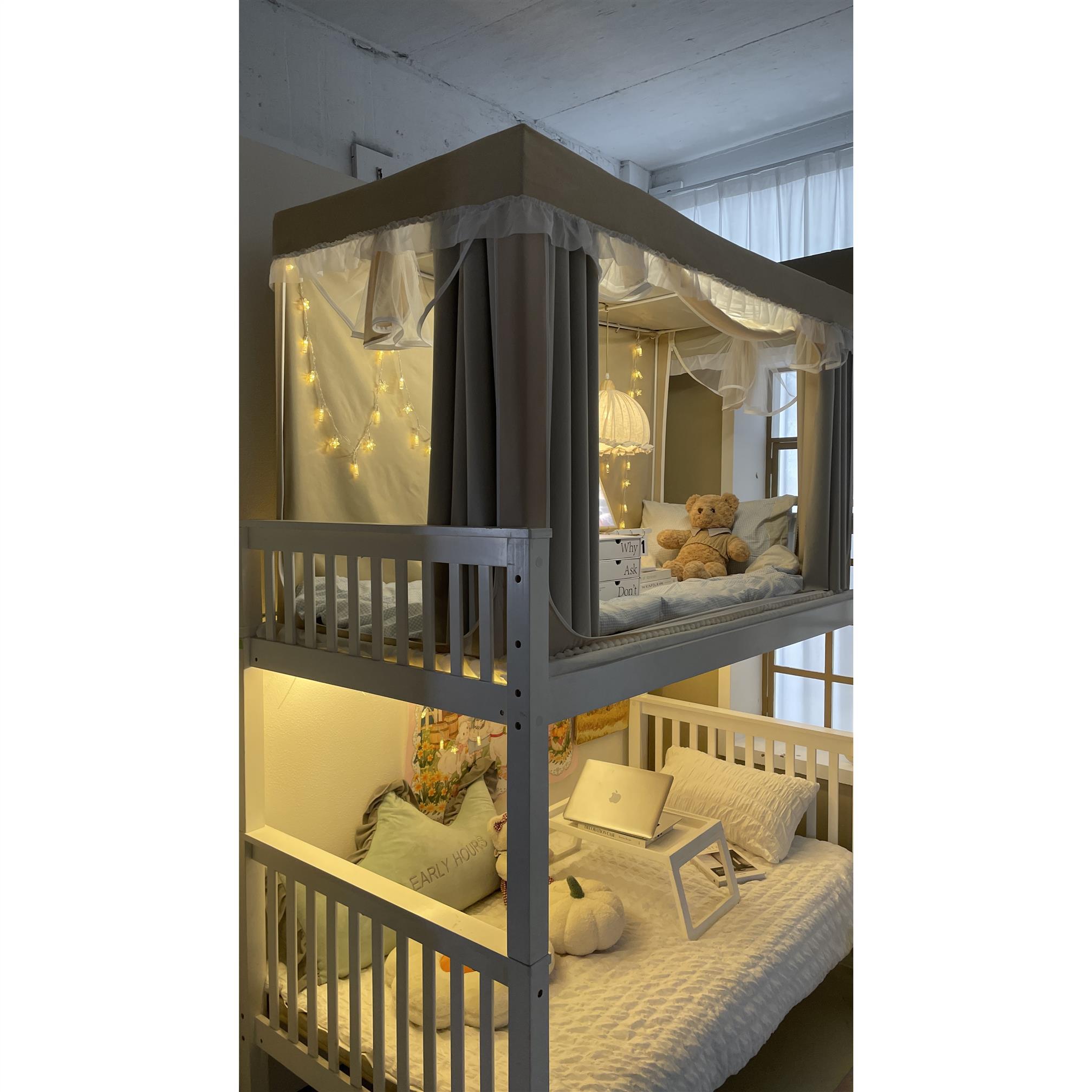 宿舍强遮光床帘上铺蚊帐一体式学生下铺全包遮挡帘子全封闭无涂层