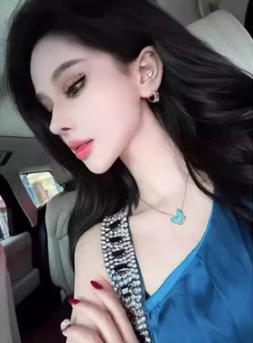 TZ4325法式轻奢风小众挂脖重工轻奢钉珠蓝色连衣裙女气质修身短裙