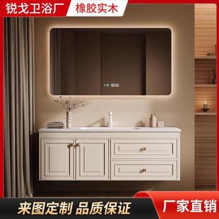 实木烤漆陶瓷一体盆可丽耐浴室柜组合卫生间美式 法式 洗手洗脸盆柜