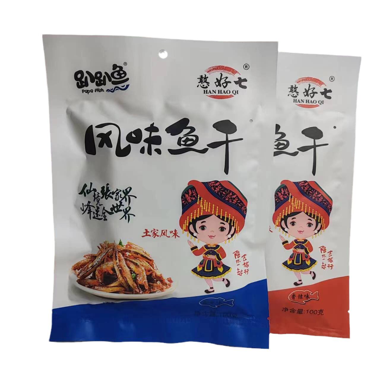 憨好七风味鱼干趴趴鱼100克 张家界景区超市同款下酒小菜毛毛鱼仔