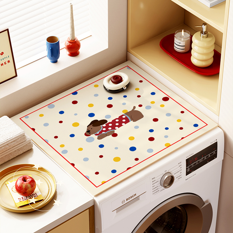 高级感全自动滚筒洗衣机防晒硅藻泥台面盖垫防尘罩双开门冰箱盖布
