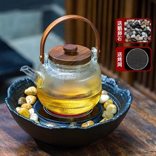 烤茶电陶炉一套茶煮茶器煮茶U炉玻璃茶壶套 围炉煮茶室内家用中式