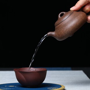 宜兴名家紫砂f壶五彩段泥汉棠石瓢手工茶壶单人功夫茶具家用一件