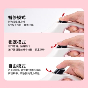 Fida菲达飞狗牵引绳外出自动伸缩狗绳小型中型犬遛狗绳反光猫咪绳