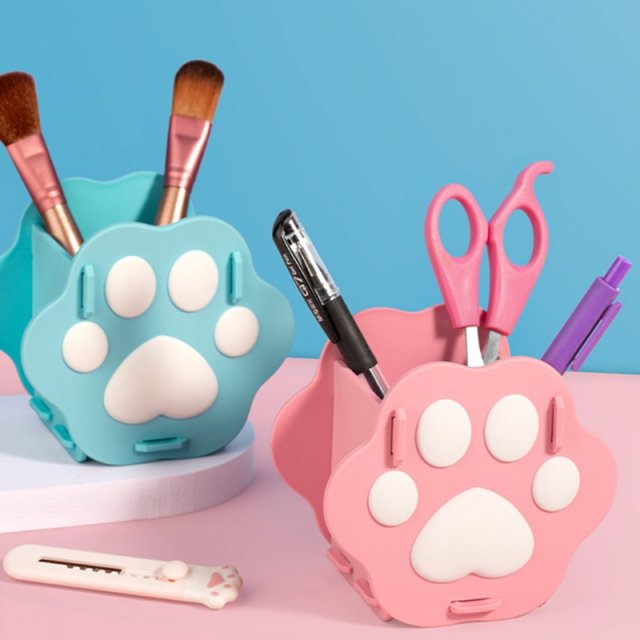 现货Creative Cat Paw-shaped Pen Organizer Holder Exquisite S