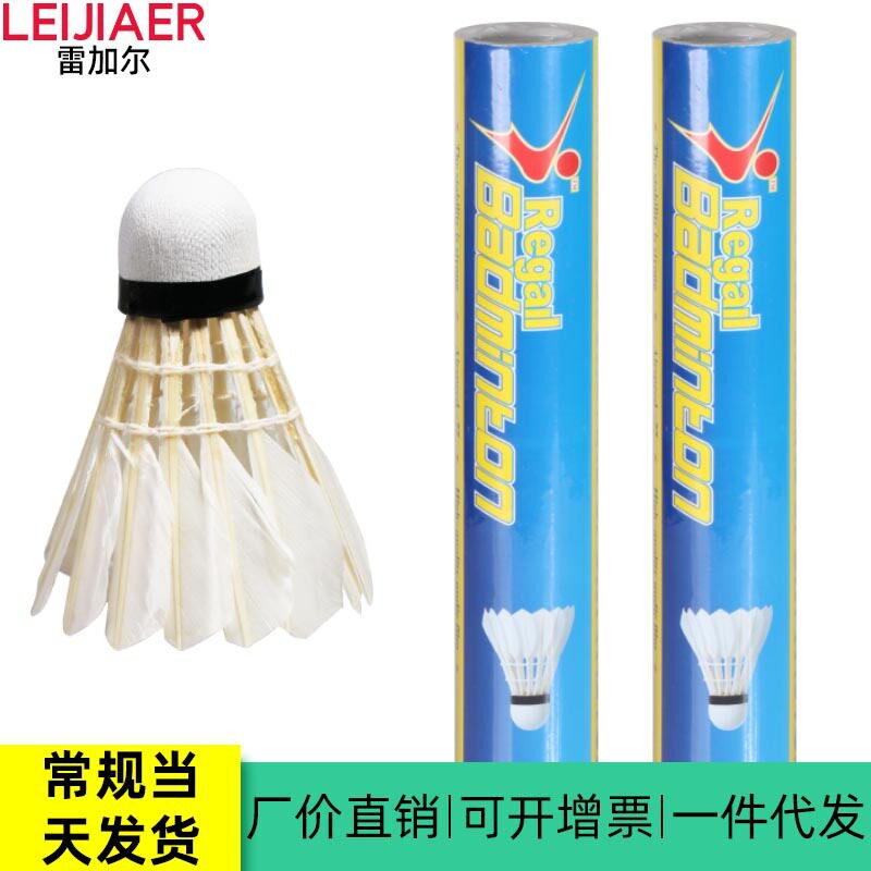 REGAIL羽毛球603筒装羽毛球驼背细杆软泡沫头12只装羽毛球