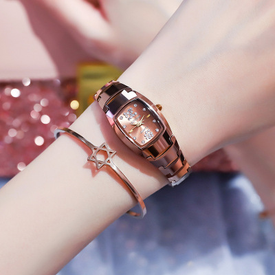 列奥尼达LEONIDAS女士手表钨钢时尚百搭防水小方表轻奢女表