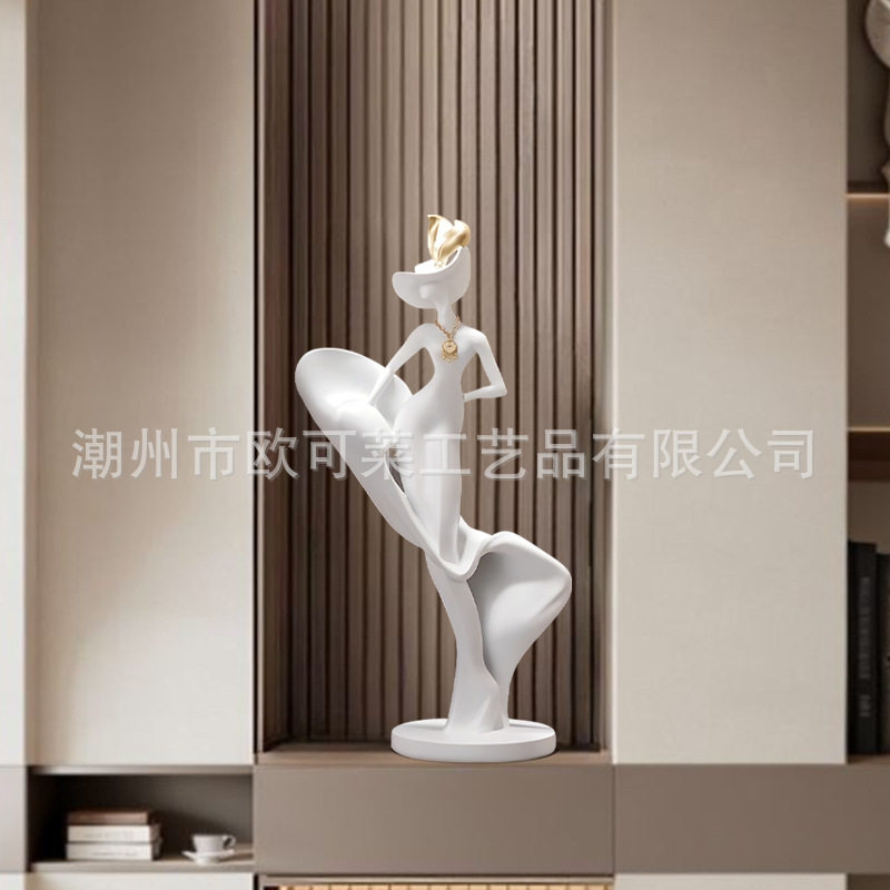 高档玄关女郎摆件轻奢高级感客厅玄关电视柜装饰品开业乔迁礼物