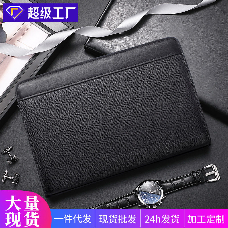 新品男式手包男真皮密码锁高级感手拿包男款商务大容量男士手抓包