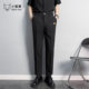 垂感黑色九分小西裤 英国小狐狸西装 直筒抗皱商务休闲裤 男修身 长裤