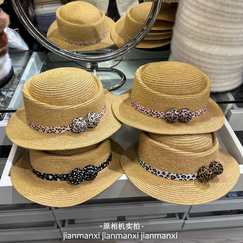 2026春秋豹纹花朵千金帽女春秋韩版日系百搭遮阳马术帽潮ins礼帽
