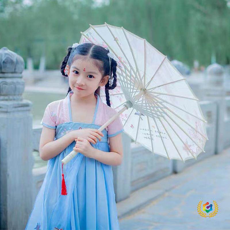 ∈小号印花儿童古风汉服旅游拍照道具伞古典舞蹈表演伞印花吊顶装