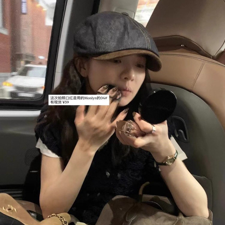 牛仔拼接复古做旧贝雷帽女2025秋季新款潮流日系文艺休闲画家帽女