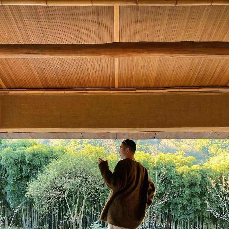 竹片无线编织竹条竹子竹席竹编吊顶墙面装饰民宿茶室木屋装修材料