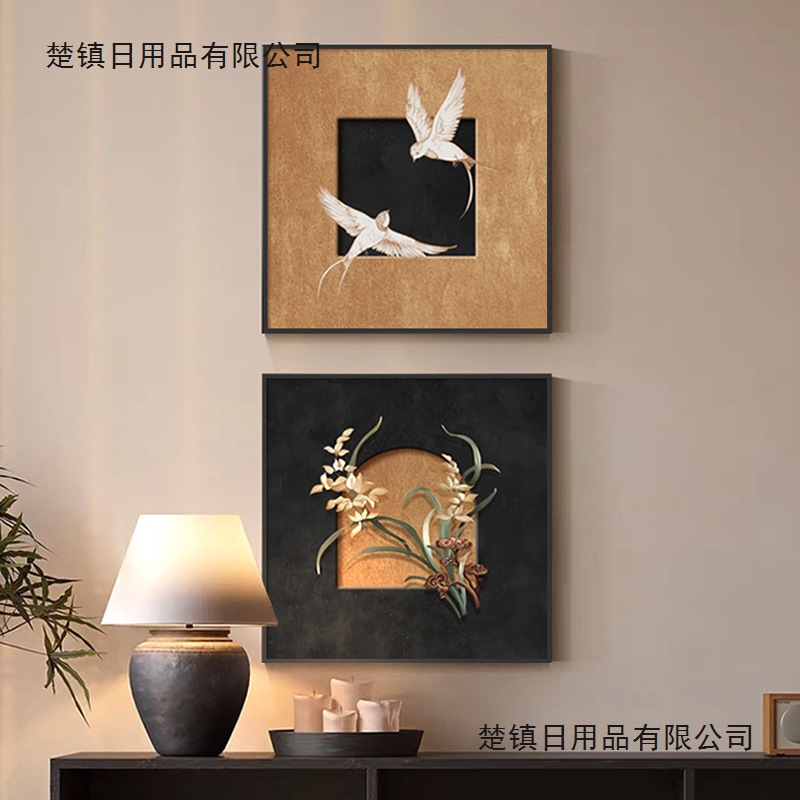 复古艺术客厅墙面装饰画法式中古卧室书房摆台画方形壁画玄关挂画图片