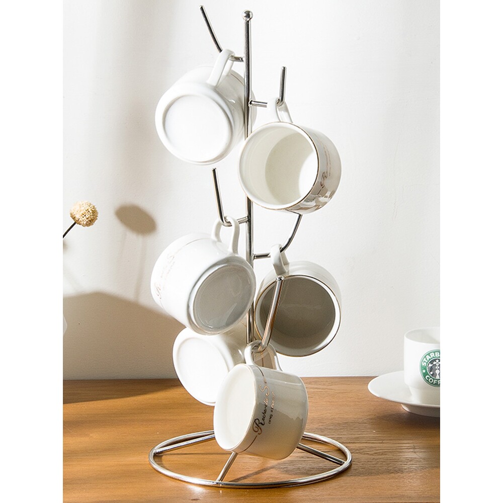 咖啡杯架子挂架不锈钢创意家用倒挂玻璃水杯架沥水收纳架马克杯架