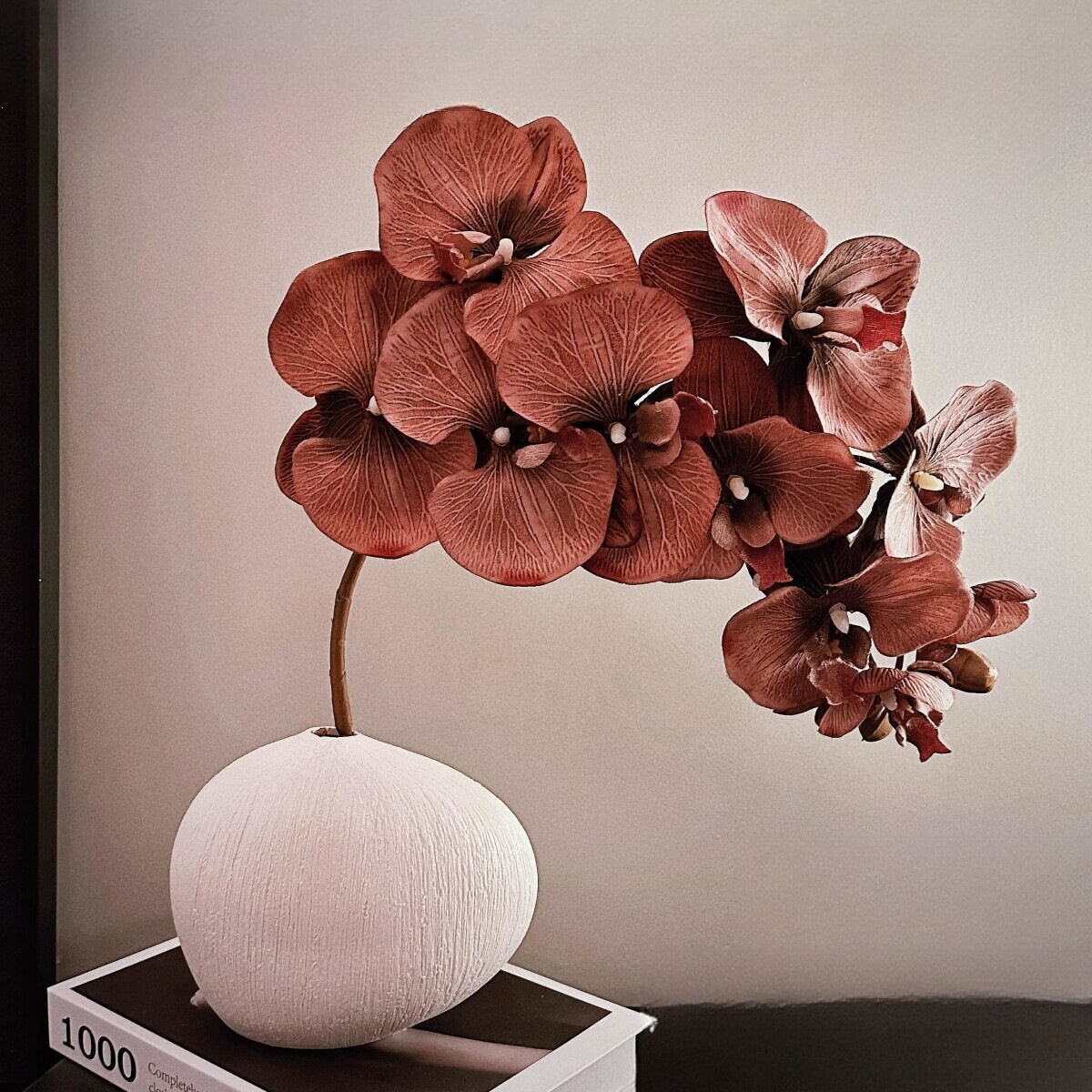 中古风中式蝴蝶兰仿真花高级感花瓶客厅假花桌面摆设插花摆件装饰