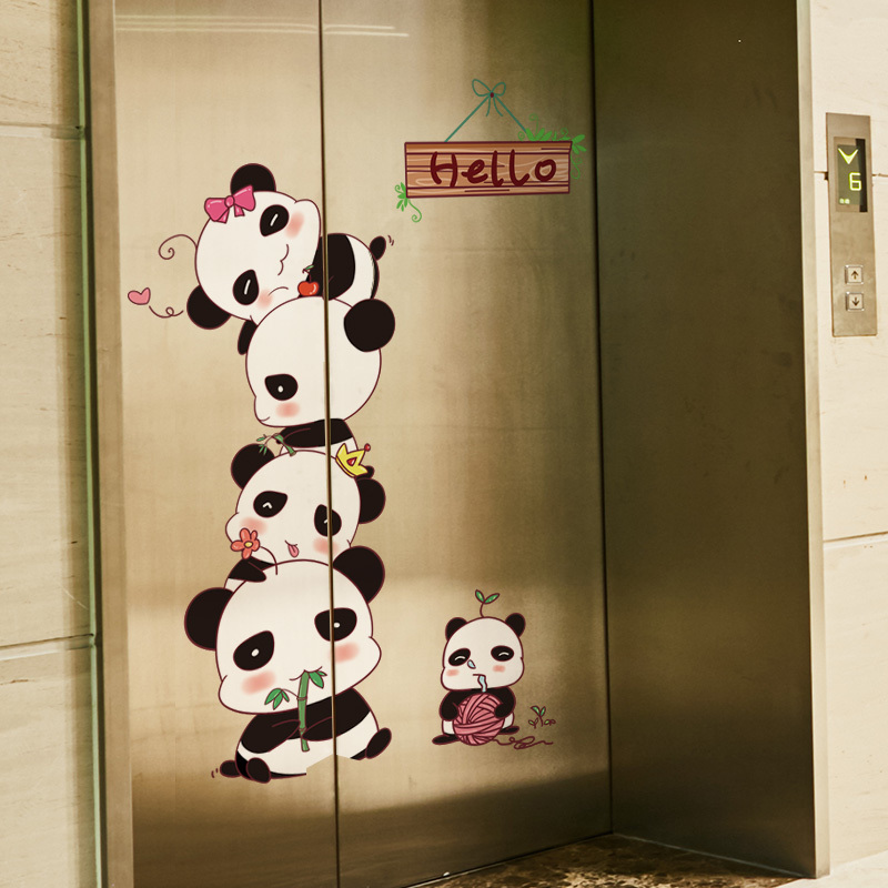 电梯门贴纸卡通装饰贴画商场扶梯提示贴创意个性墙贴儿童房间布置图片