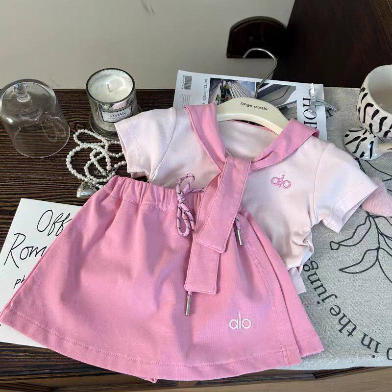 女童套装2026新款儿童短袖T恤裤子夏装休闲时髦宝宝薄款两件套