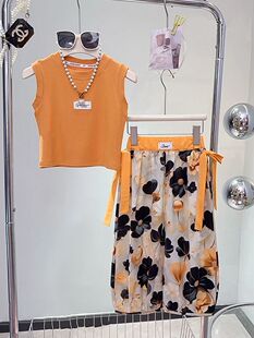 女童套装夏季2026新款漂亮超好看时尚洋气时髦儿童女宝无袖两件套