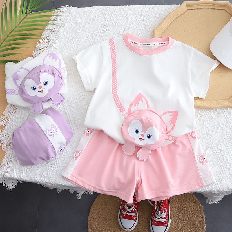 女童夏装套装2025新款洋气儿童学院风jk百褶裙短袖上衣两件套夏季