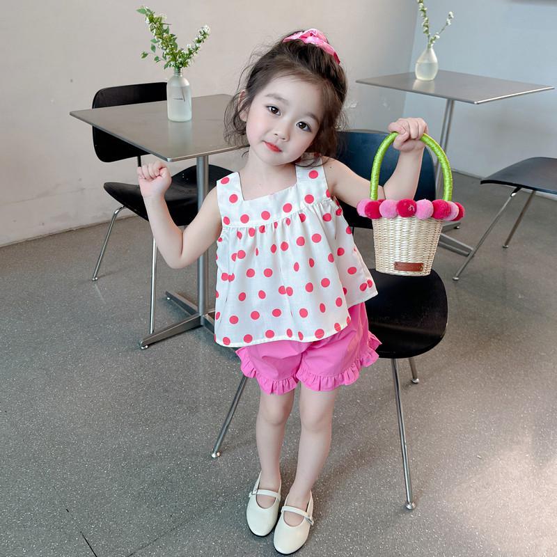 女童夏装背心套装2025新款女宝宝无袖衣服时髦洋气儿童夏款两件套