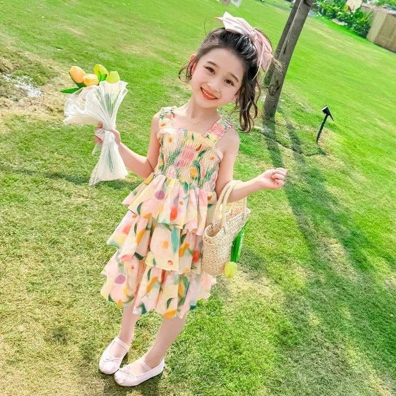女童夏装连衣裙2025新款小女孩蛋糕裙儿童公主裙夏季洋气女宝裙子