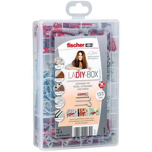 德国慧鱼尼龙锚栓LADIY-BOX女士DIY套装duopower空心砖内膨胀螺丝
