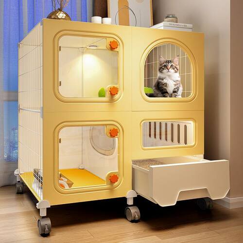 猫别墅带厕所一体猫窝夏季猫咪房家用室内猫柜一室一厅一卫猫笼子