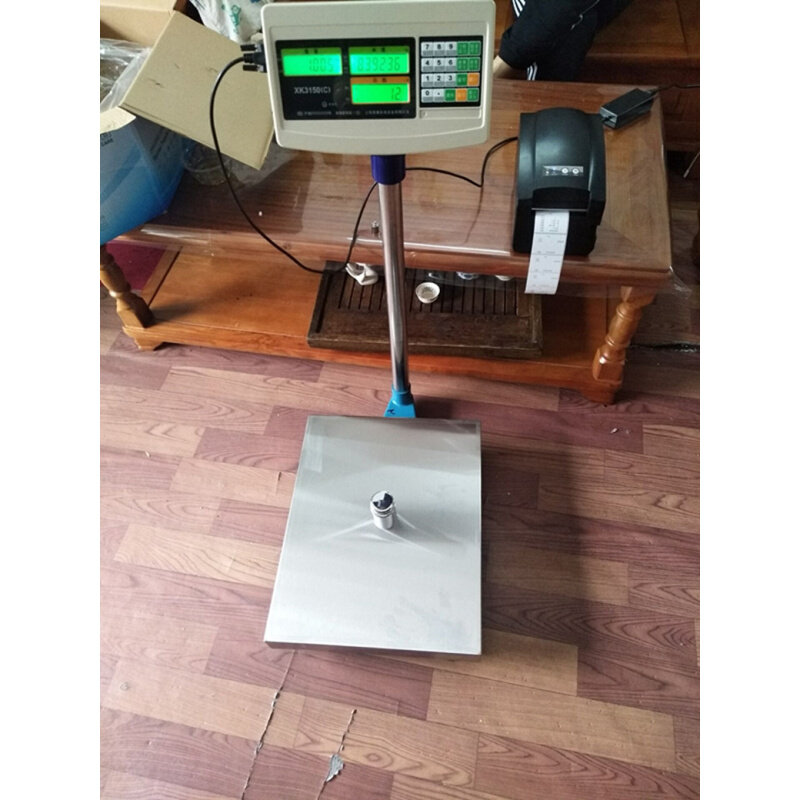 。上海英展计数秤工业台秤带不干胶打印电子秤标签打印称100kg