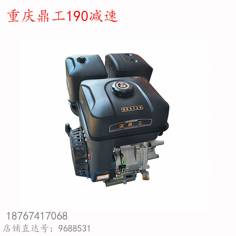 。包邮 重庆鼎工190联龙13匹188F减速1800转电启动汽油机动力发动