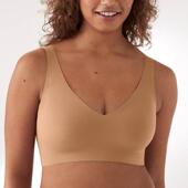 内衣女大胸显小一片式 新款 无痕V领背心式 舒适睡眠文胸U型美背bras