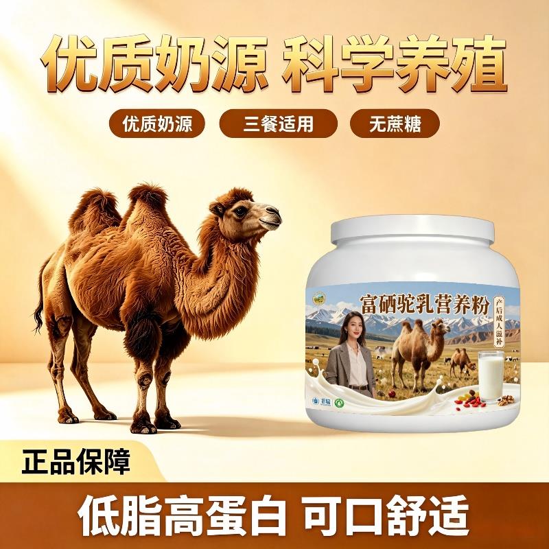 富硒驼乳粉温冲速溶多维补钙驼奶冲调粉沙漠官方正品初乳配方