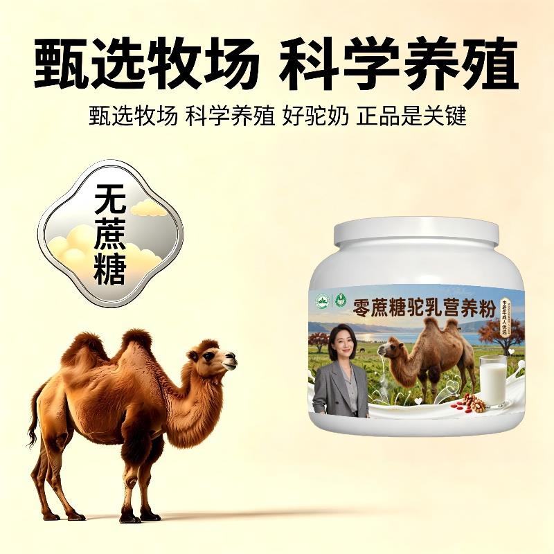 中老年零蔗糖驼乳粉温冲速溶高钙高蛋白驼奶粉直供100%正品初