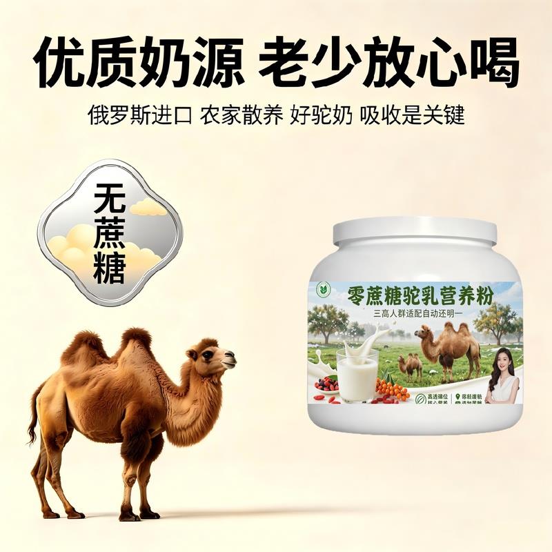 日常饮食人群零蔗糖驼乳粉长期饮用高蛋白低负担驼奶冲调粉丰草牧