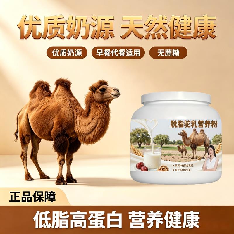 中老年成人脱脂驼乳粉课间补充多维补钙驼奶冲调粉丰草牧场官方认