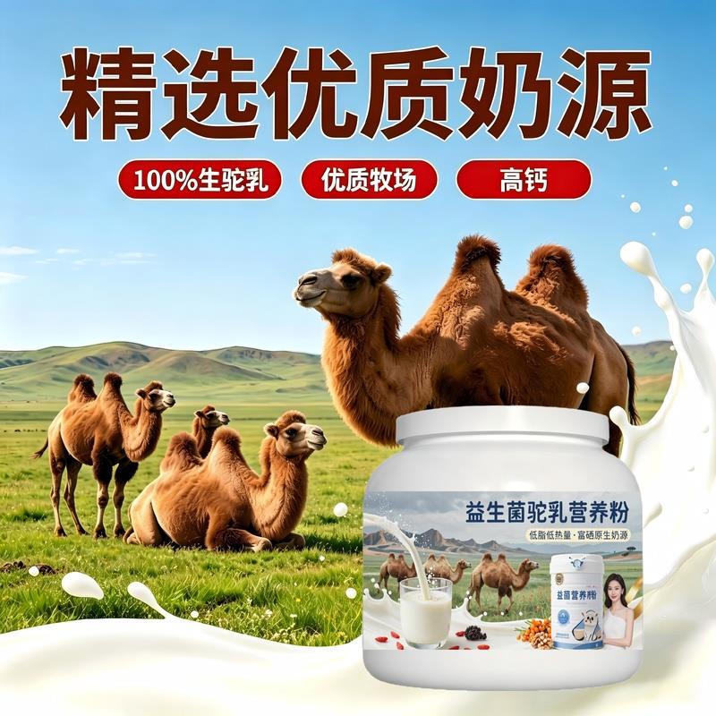 健身补充益生菌驼乳粉日常早餐高蛋白均衡营养驼奶粉沙漠有机官方
