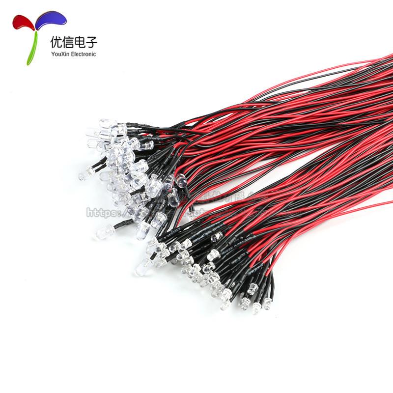 3M/线5MM发光二极管 LED带灯珠模型装饰M玩具车指示灯 5V12V3MM/5