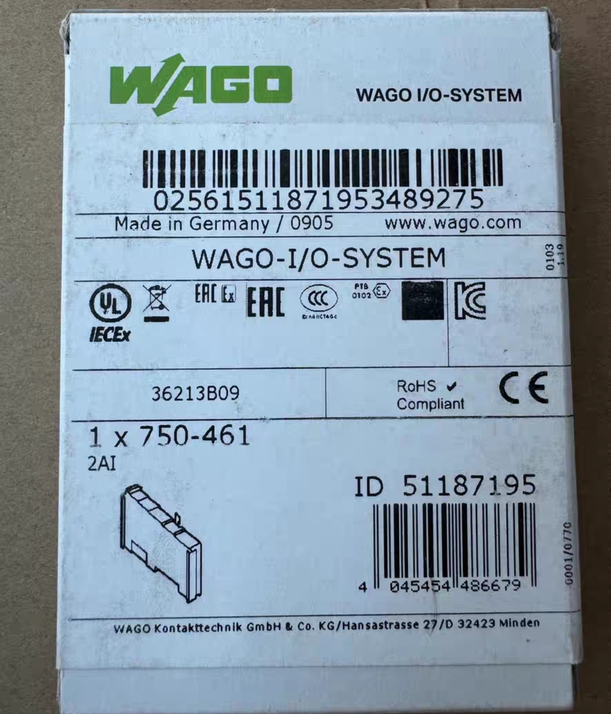 拍前询价:WAGO万可模块750-461  两通道模拟量输入 全新原装正品