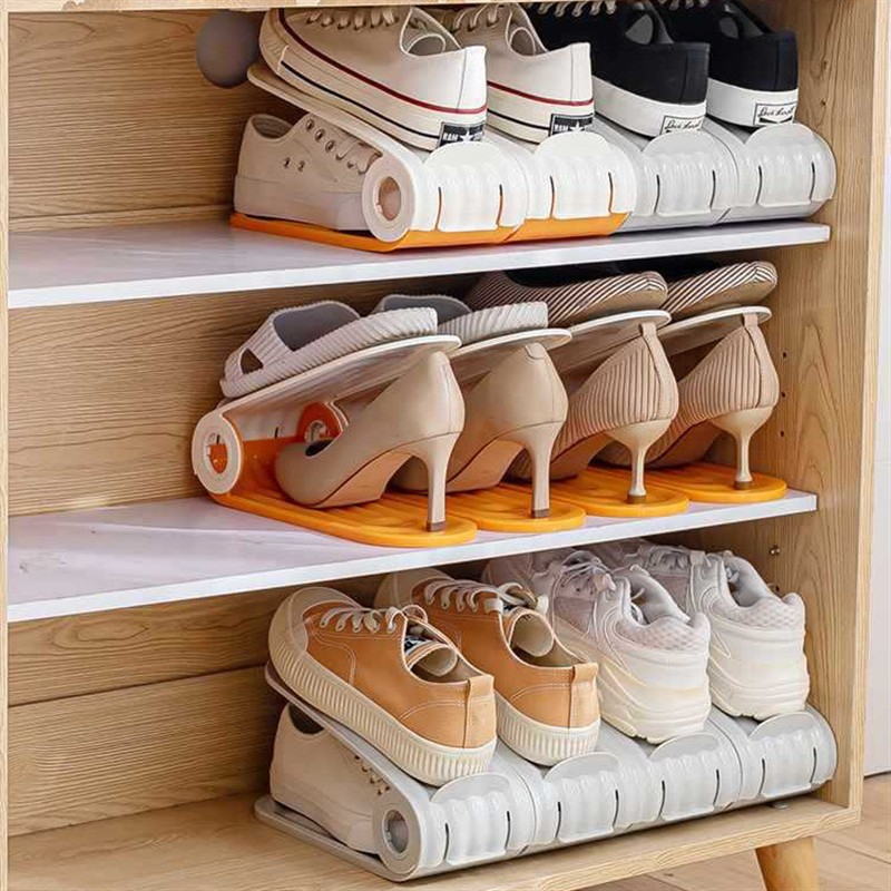 新款鞋箱省折叠鞋架空间鞋盒收纳盒透明装放鞋鞋子收纳柜分层隔板