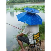 伞式 防紫外线懒人伞帽新型钓鱼伞头顶伞双层 太阳帽高级伞帽头戴式