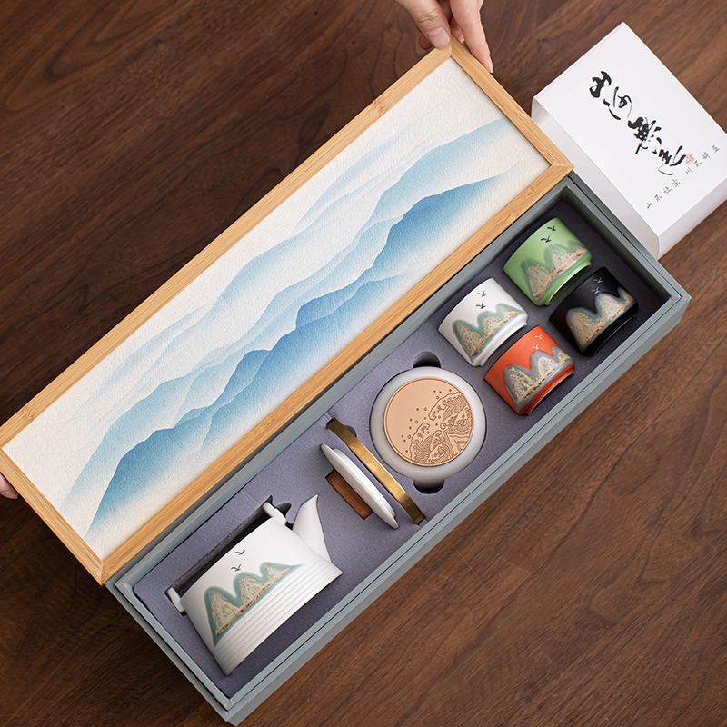国潮风功夫茶具一壶四杯套装家用办公室陶瓷茶壶茶杯泡茶神器全套