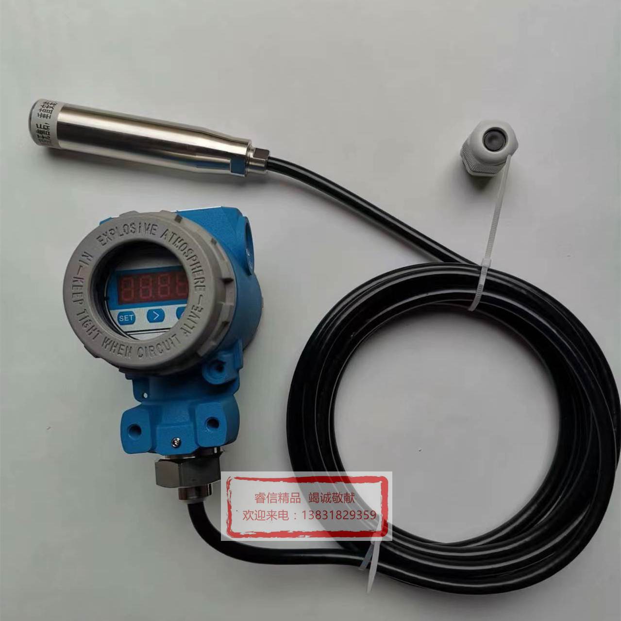 防爆表头正润ZWP-T91-K-B型静压式液位变送器24VDC供电4-20mA输出