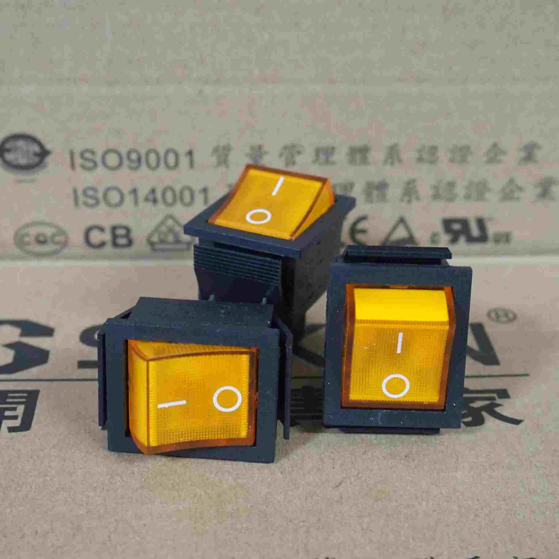 万事达soken 带灯船型开关 黑黄四脚 RK1-01 2X1N 220V