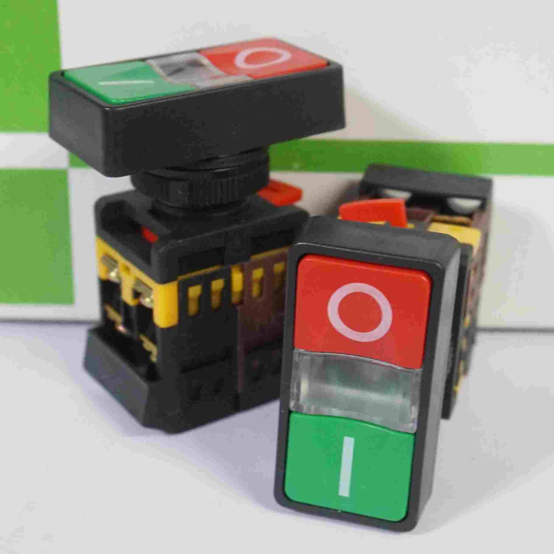 双位控制带灯按钮 AS-22-25N  220VAC 红色+绿色  10A