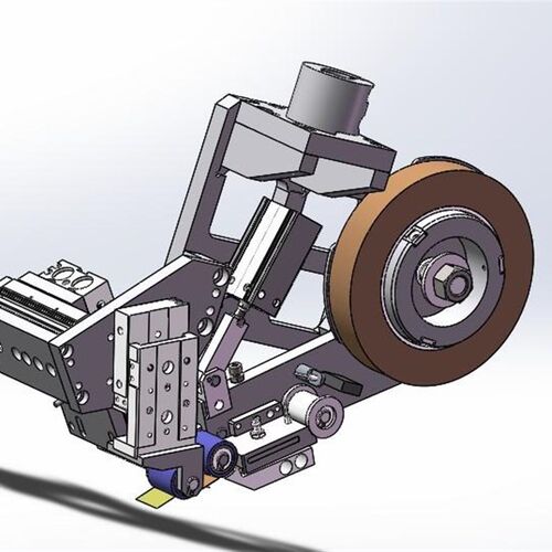 自动贴胶带机构图纸3D模型CAD设备SW设计方案素材机器机械专4338