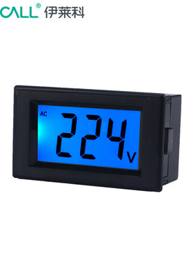 伊莱科液晶数显电压表头交流电压表80-500V 黑色